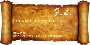 Forster Levente névjegykártya