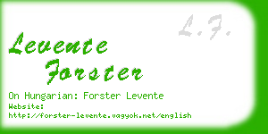 levente forster business card